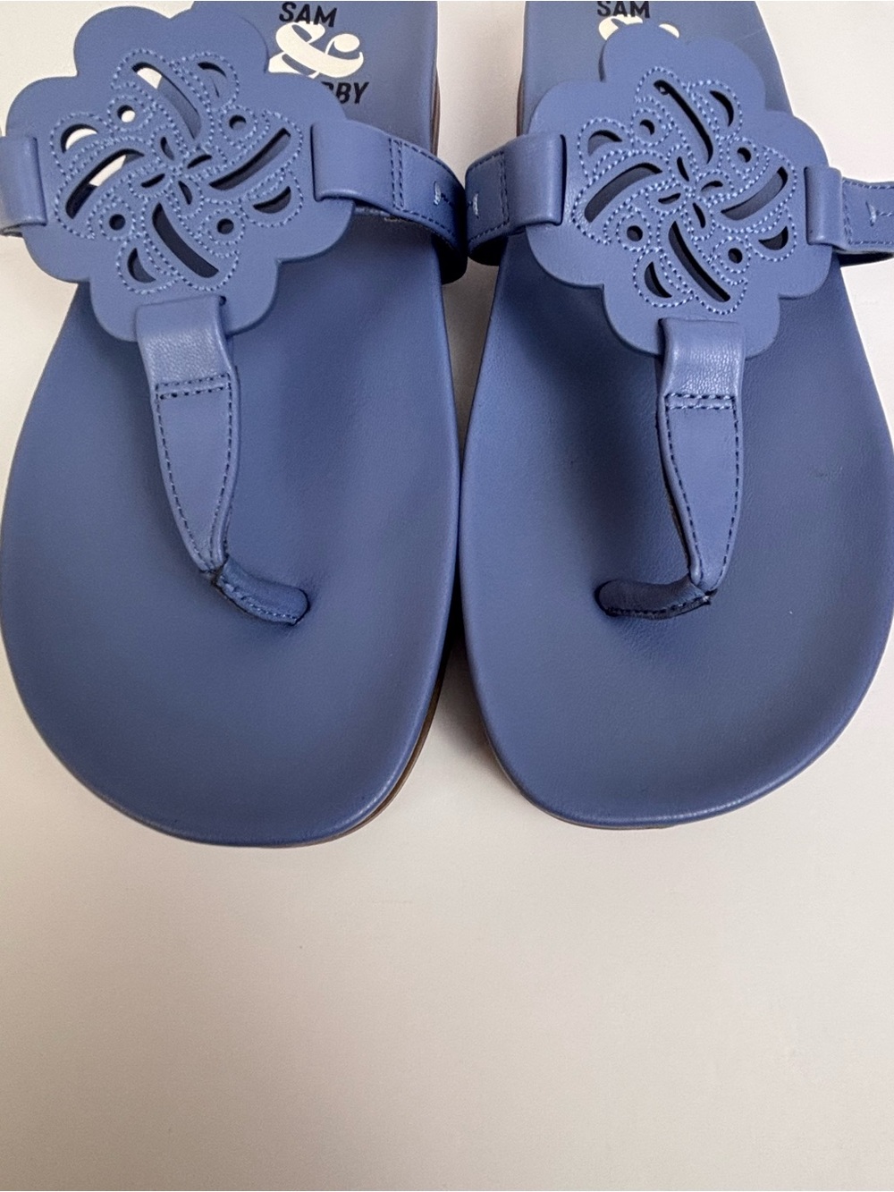 Sam & Libby Alexandra Floral Thong Flip Flop Sandals Slip-On Medallion Blue 10 - Picture 6 of 13